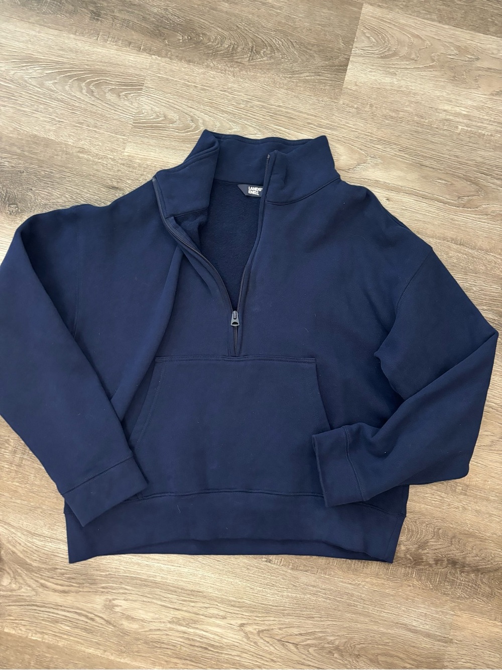 Lands End Classic Half-Zip Pullover Sweater in Navy size small